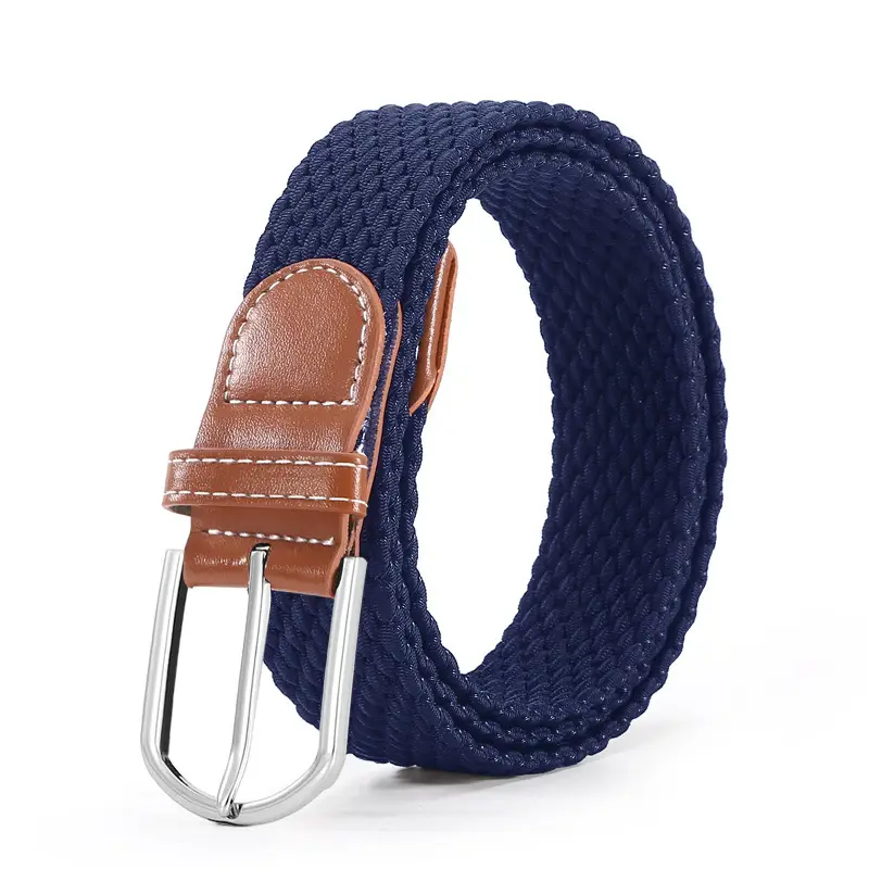 Ladies Canvas Belt with Leather Strap & Metal Buckle - Image 3