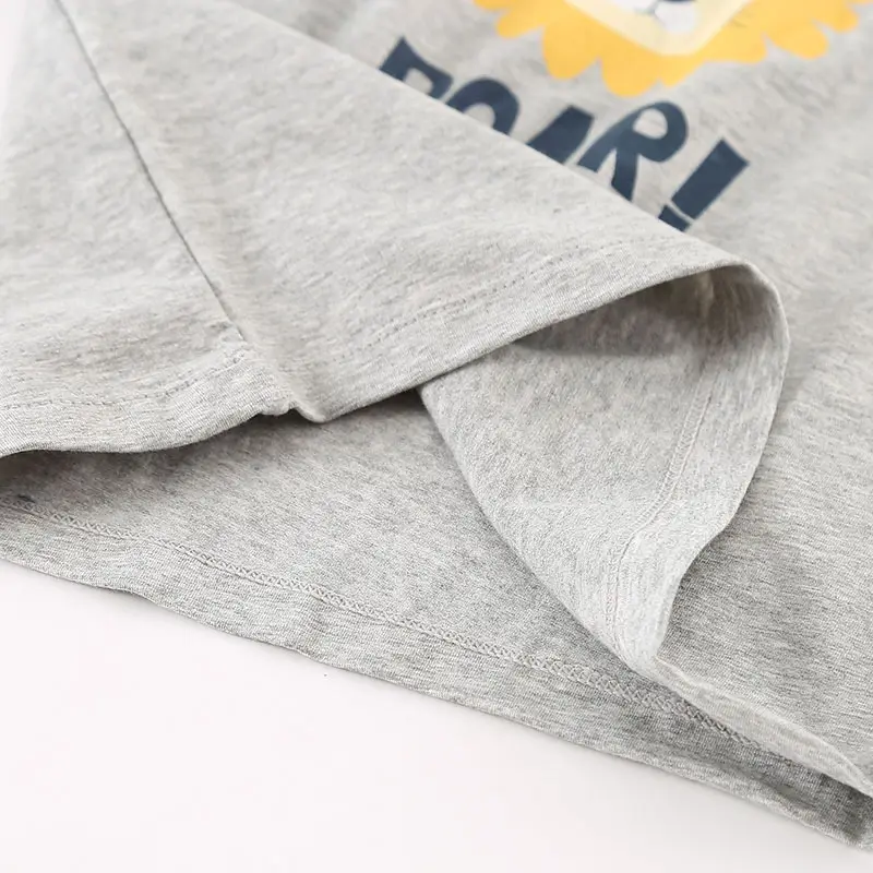 Children's Cotton Lion Print Vest Set Grey Blue - Image 5