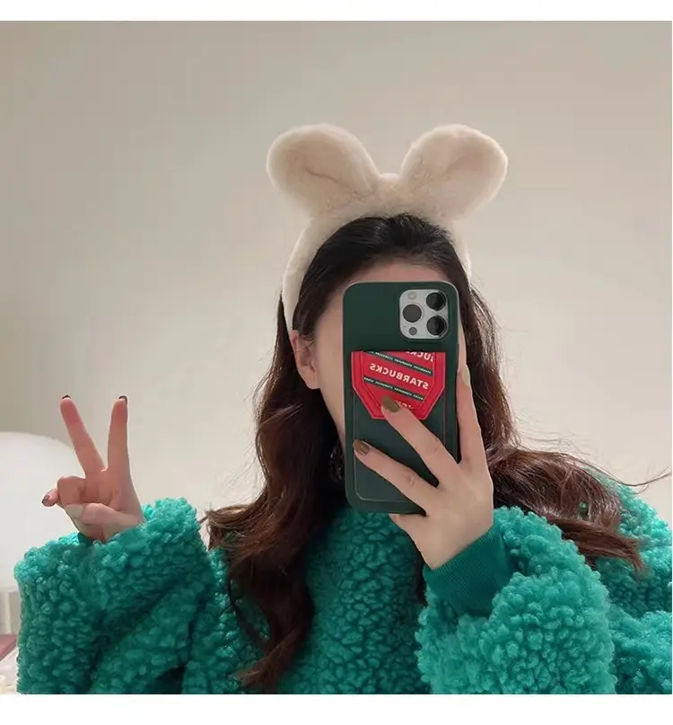 Autumn Plush Rabbit Ear Headband for Girls - Image 11