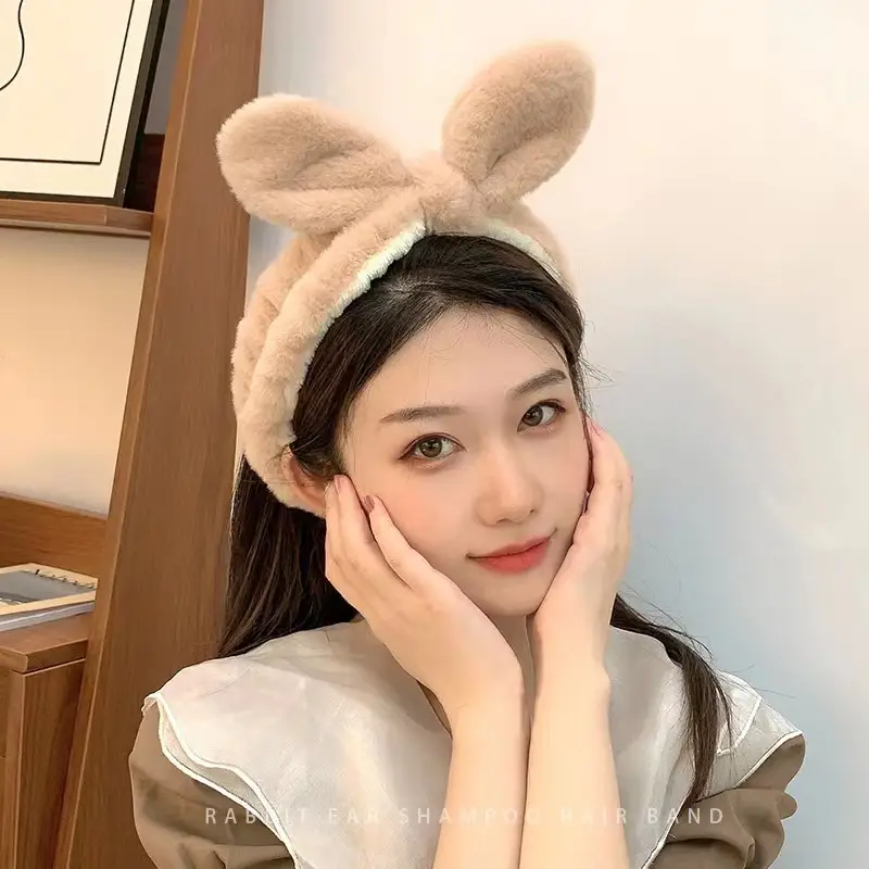 Autumn Plush Rabbit Ear Headband for Girls - Image 12