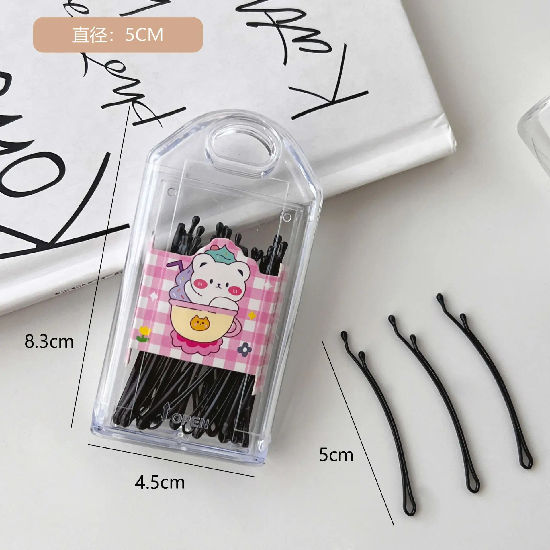100-Piece Black Spray Painted Hair Clips for Men Women - Image 7