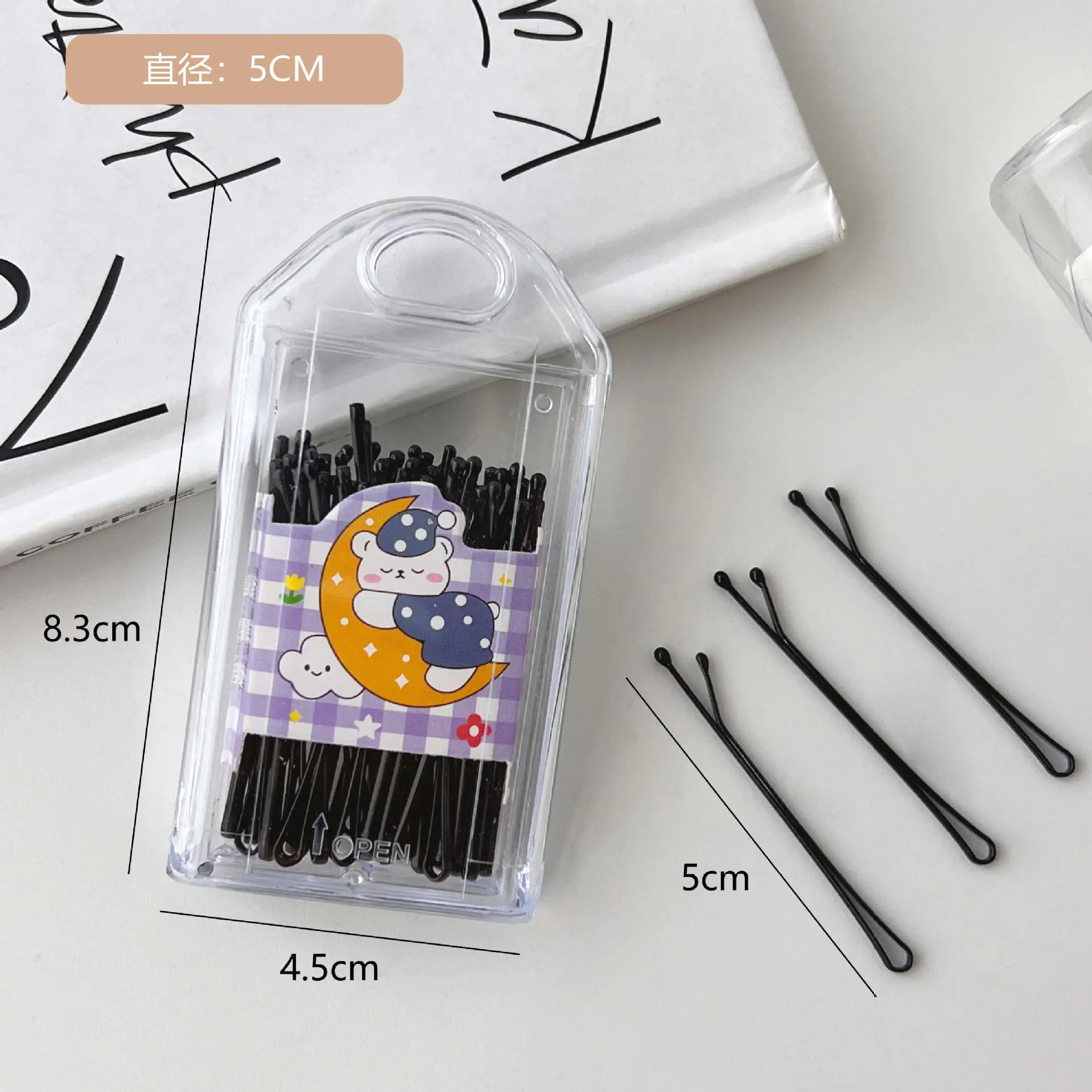 100-Piece Black Spray Painted Hair Clips for Men Women - Image 8