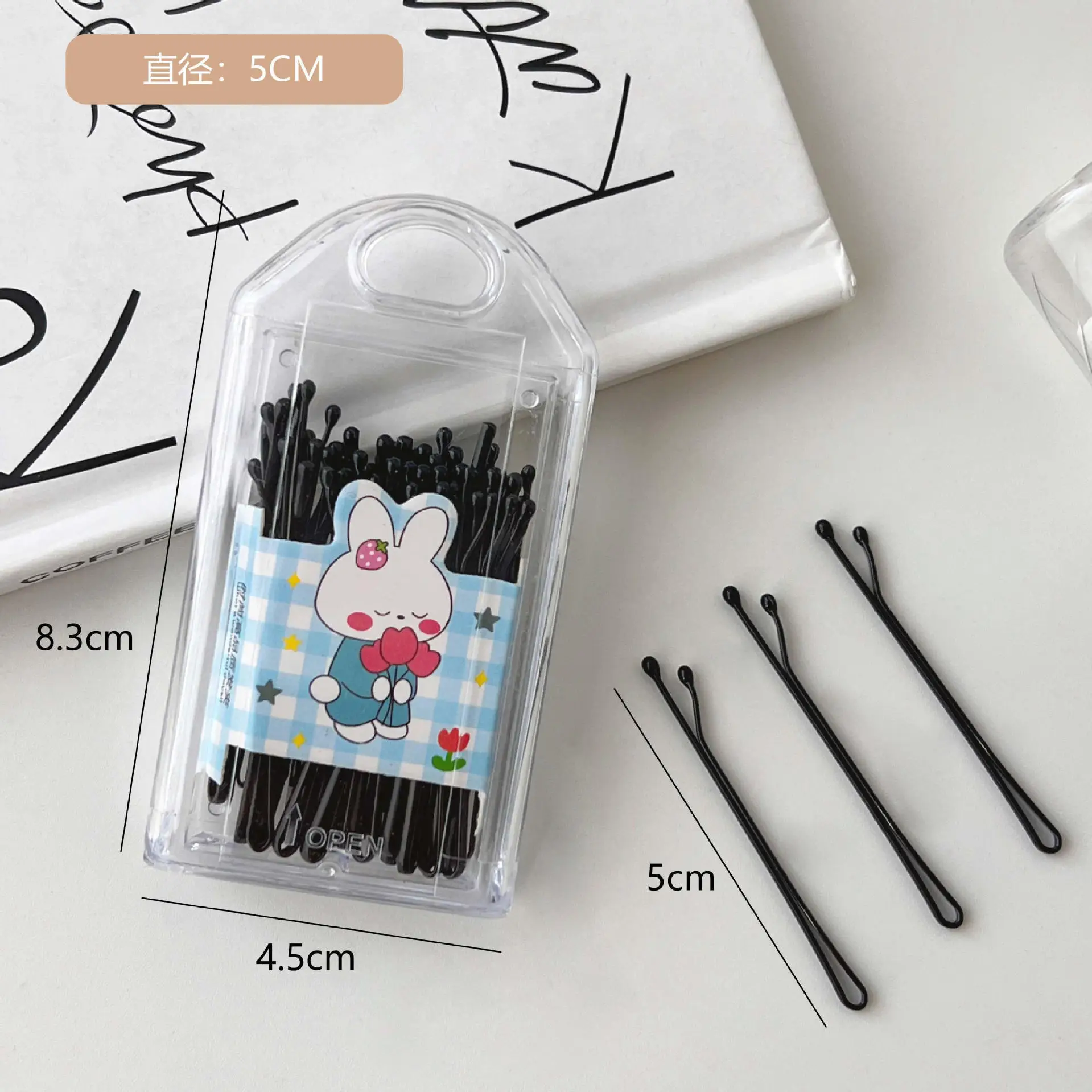 100-Piece Black Spray Painted Hair Clips for Men Women - Image 9