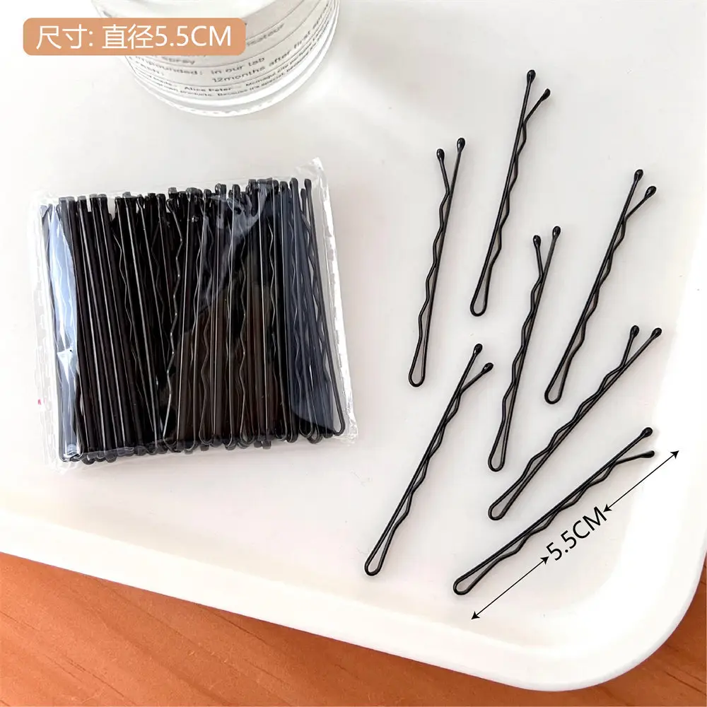 100-Piece Black Spray Painted Hair Clips for Men Women - Image 3