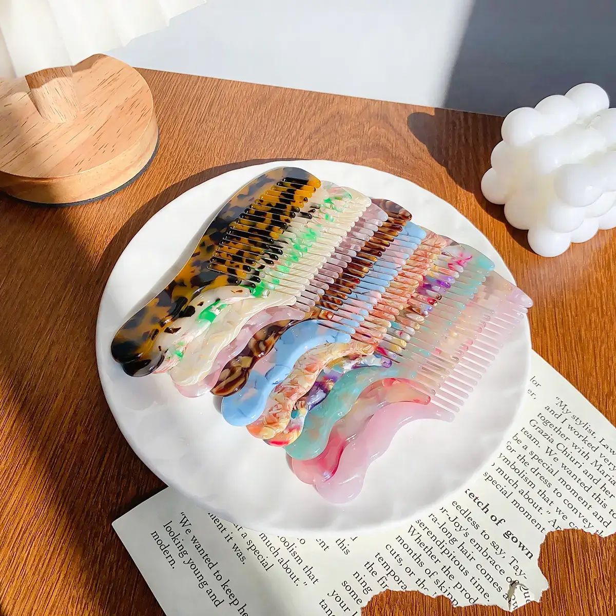 Women Anti-Static Hair Comb Retro Acetic Acid - Image 14
