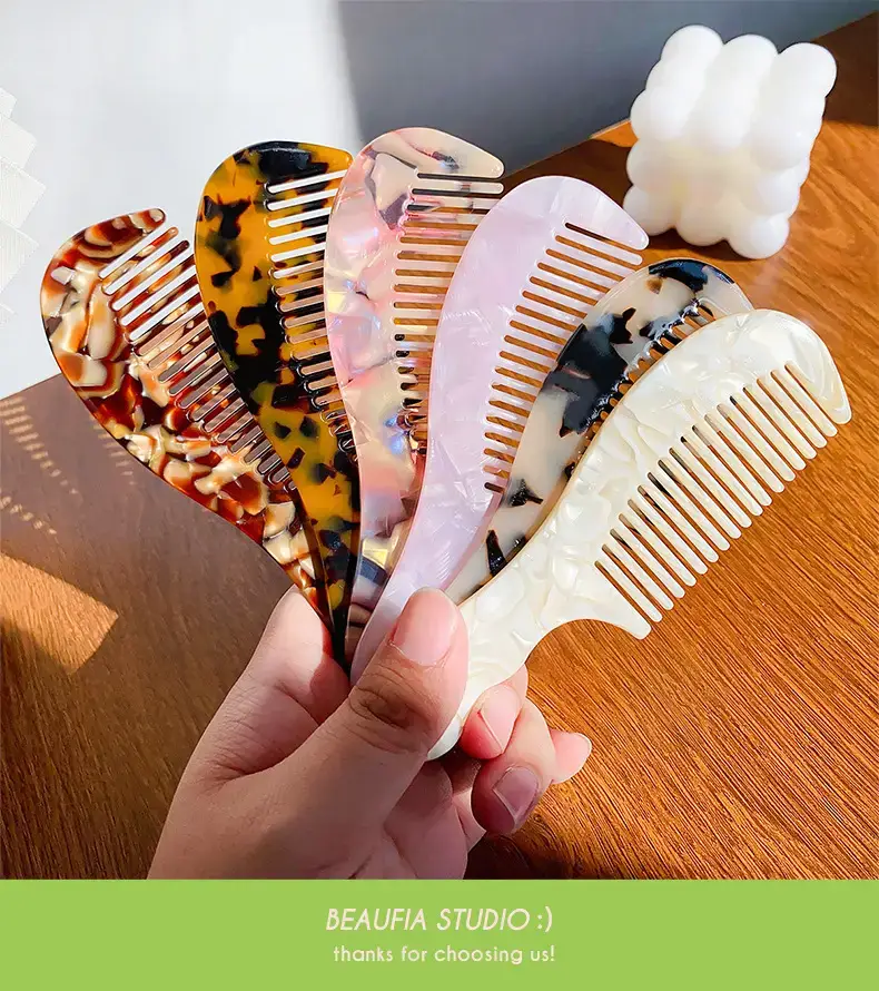 Women Anti-Static Hair Comb Retro Acetic Acid — feature 10