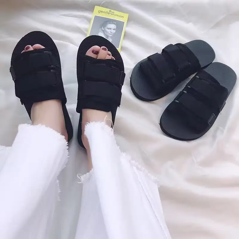 Summer Slippers Velcro Couple Slippers Outdoor Non-Slip Vietnamese Beach Shoes Outer Wear Sandals Flats Slippers for Men - Image 4