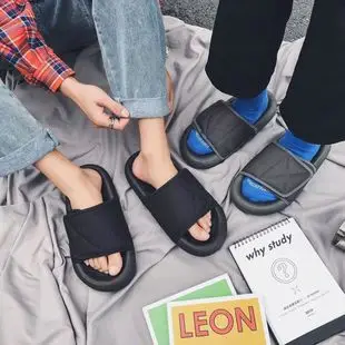 Summer Slippers Velcro Couple Slippers Outdoor Non-Slip Vietnamese Beach Shoes Outer Wear Sandals Flats Slippers for Men — feature 11