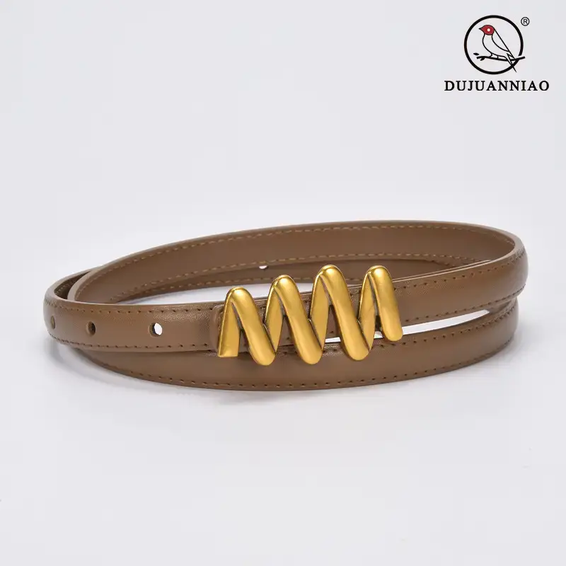 Genuine Leather Waist Chain Belt Light Gray Adjustable Cover - Image 26
