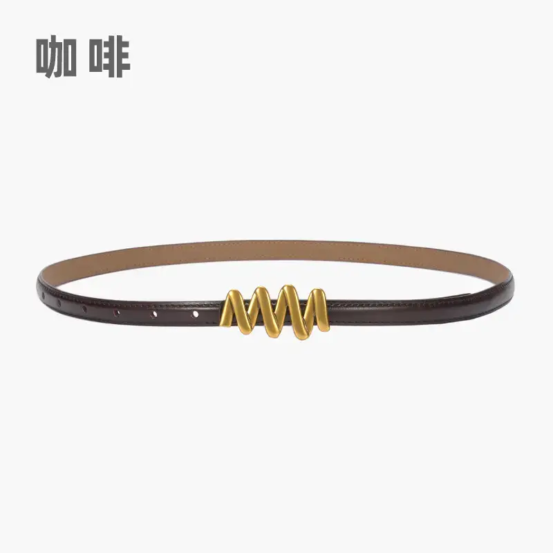 Genuine Leather Waist Chain Belt Light Gray Adjustable Cover - Image 10