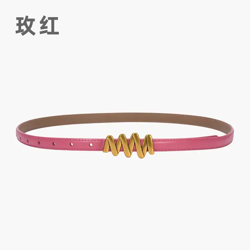 Genuine Leather Waist Chain Belt Light Gray Adjustable Cover - Image 13