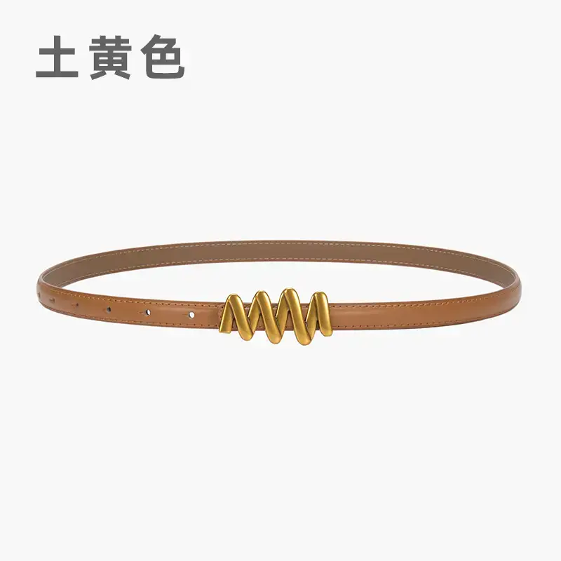 Genuine Leather Waist Chain Belt Light Gray Adjustable Cover - Image 18