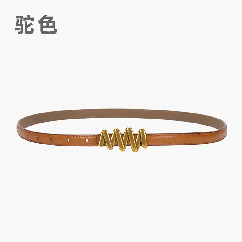Genuine Leather Waist Chain Belt Light Gray Adjustable Cover - Image 19