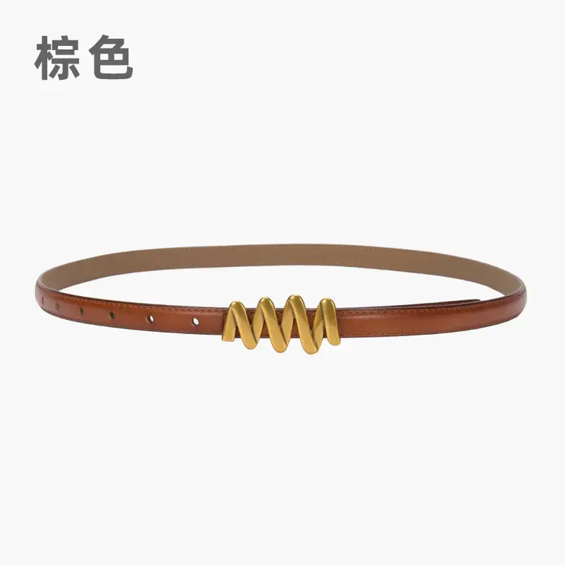 Genuine Leather Waist Chain Belt Light Gray Adjustable Cover - Image 22