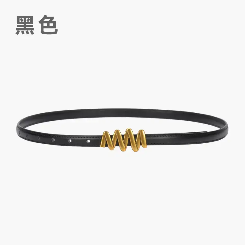 Genuine Leather Waist Chain Belt Light Gray Adjustable Cover - Image 4