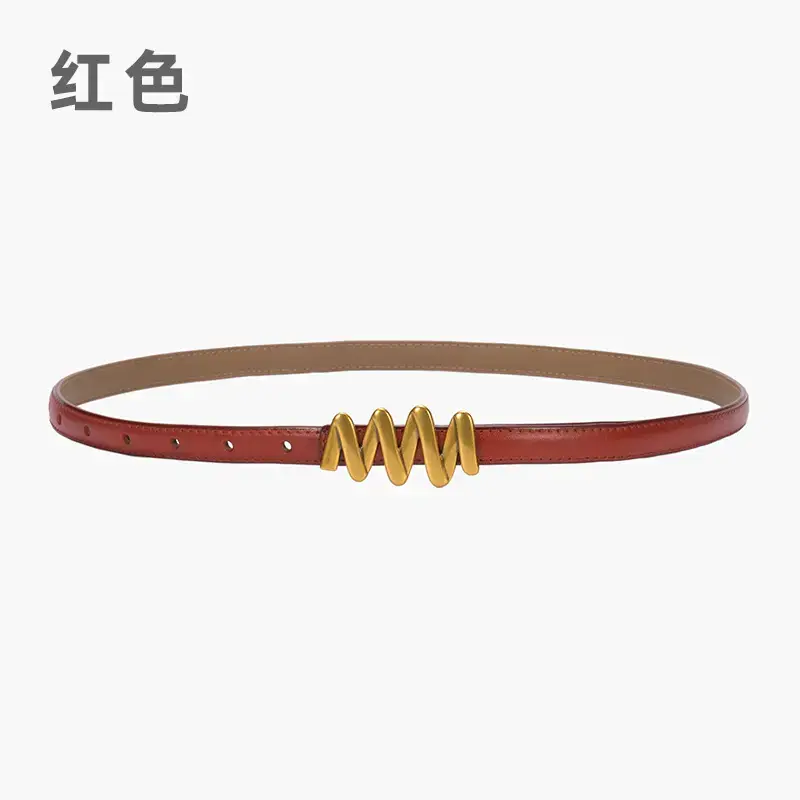 Genuine Leather Waist Chain Belt Light Gray Adjustable Cover - Image 5