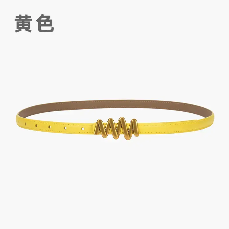 Genuine Leather Waist Chain Belt Light Gray Adjustable Cover - Image 6