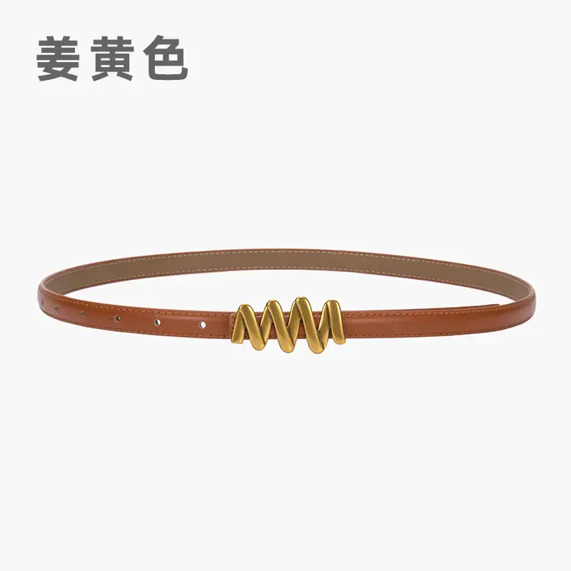 Genuine Leather Waist Chain Belt Light Gray Adjustable Cover - Image 7