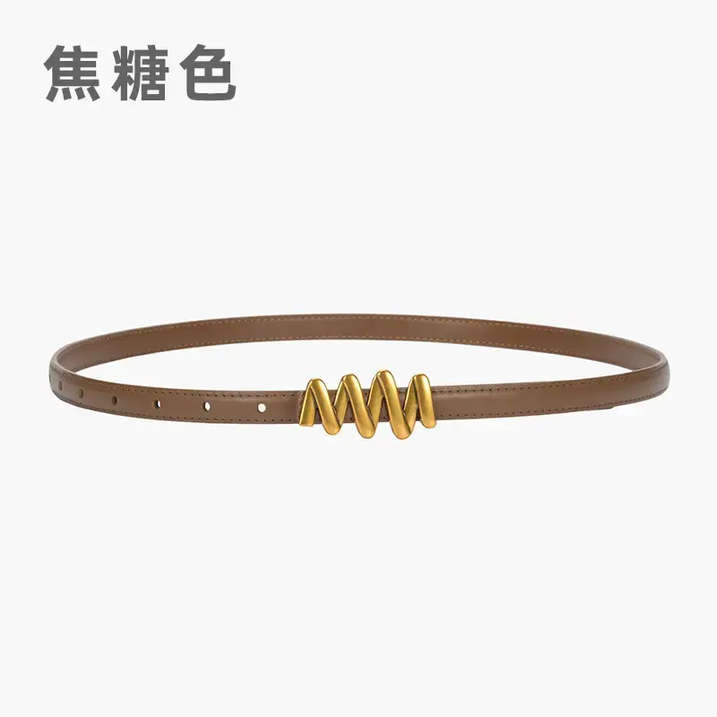 Genuine Leather Waist Chain Belt Light Gray Adjustable Cover - Image 8