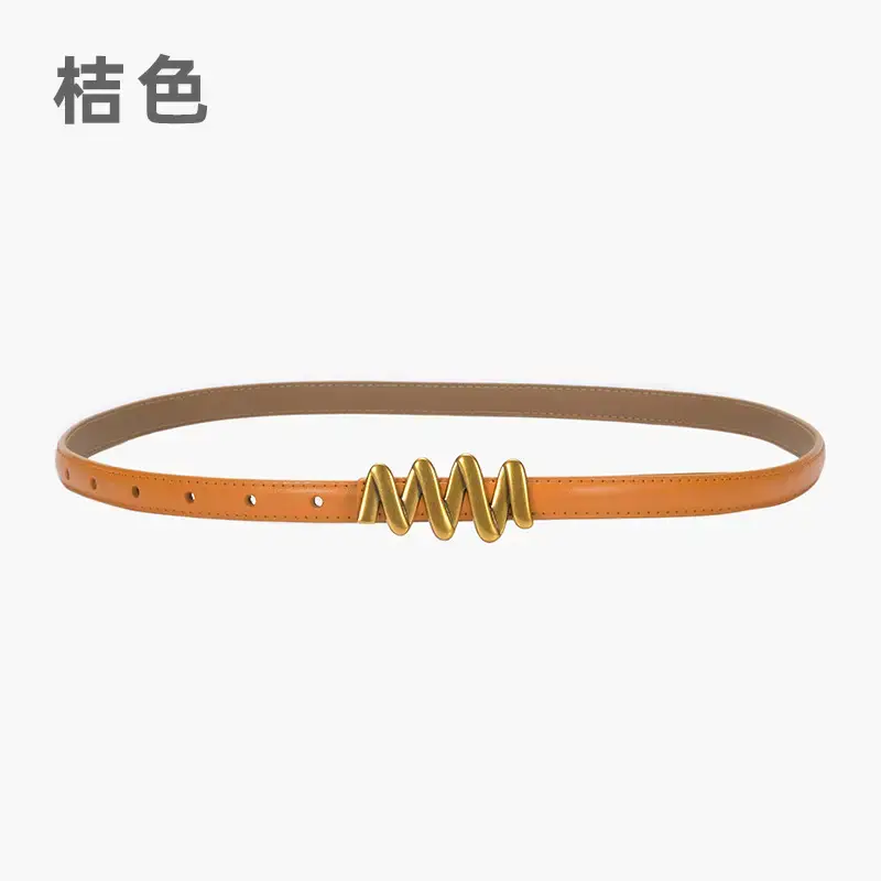 Genuine Leather Waist Chain Belt Light Gray Adjustable Cover - Image 9