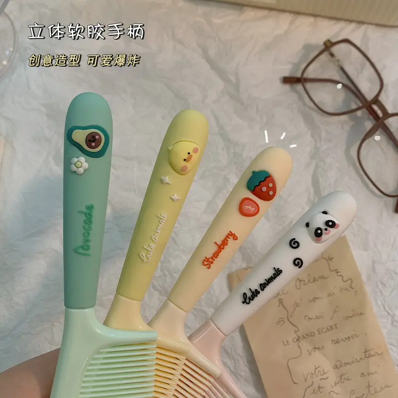 Cute Cartoon Glue Hair Comb for Girls Women