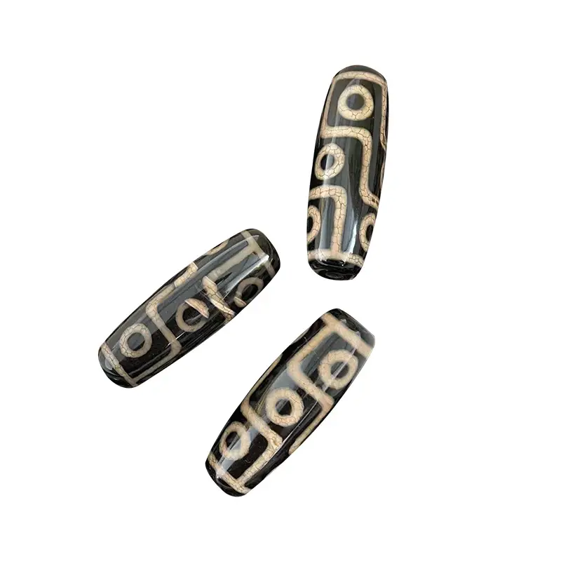 Xizang 40mm Open Weathered Beads Black Nine Eyes - Image 5