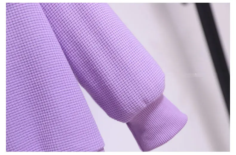 Girls Purple Bunny Hoodie Sweatshirt Set — feature 14