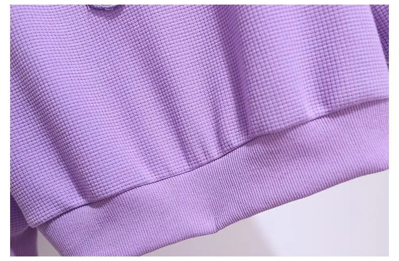 Girls Purple Bunny Hoodie Sweatshirt Set — feature 15