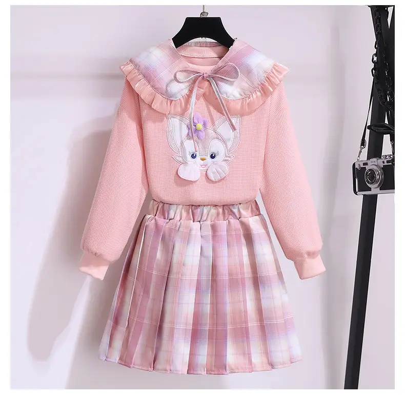 Girls Purple Bunny Hoodie Sweatshirt Set — feature 20