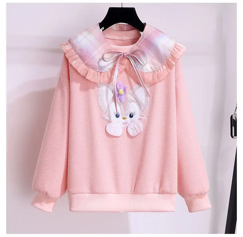 Girls Purple Bunny Hoodie Sweatshirt Set — feature 21