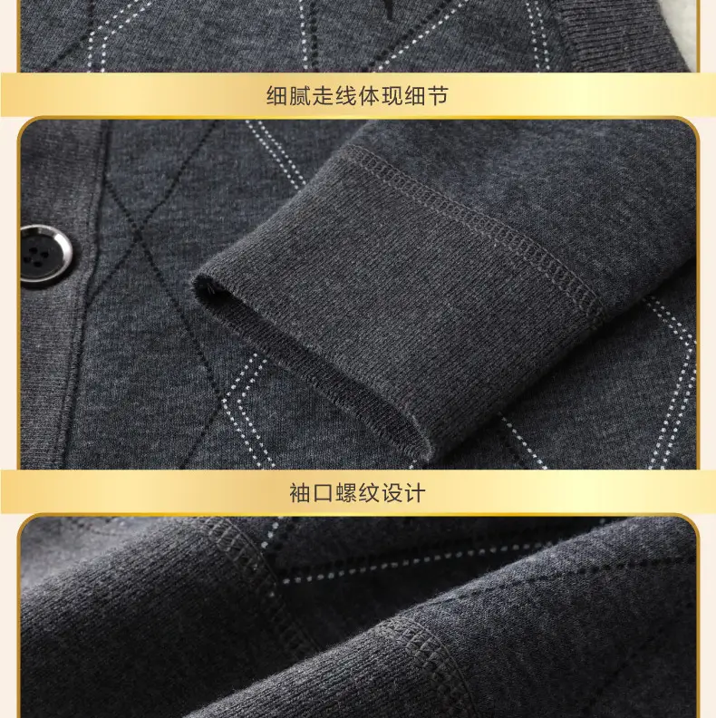 Men Fleece Lined Thermal Cardigan Large Warm Underwear — feature 10