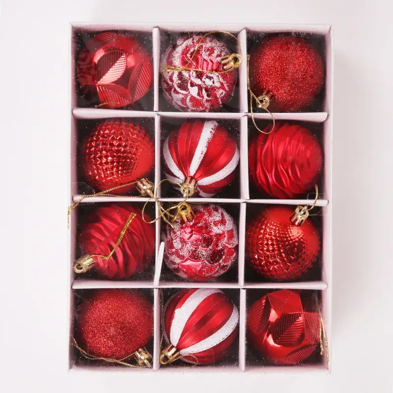 Red Cross-Border Christmas Tree Decor Balls Set - Image 8