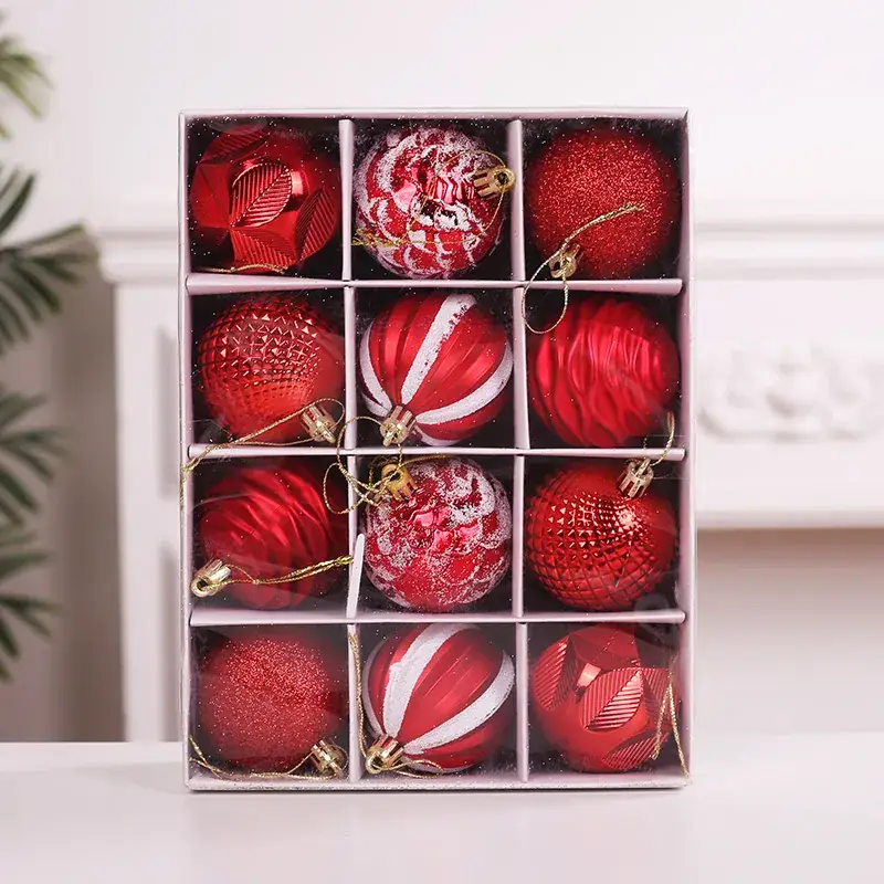 Red Cross-Border Christmas Tree Decor Balls Set - Image 3