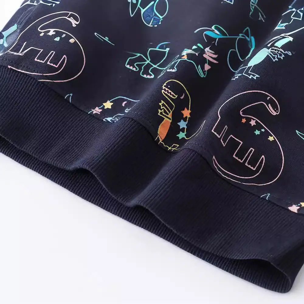 Kids Long Sleeve Cartoon Elephant Sweater Black - Image 3