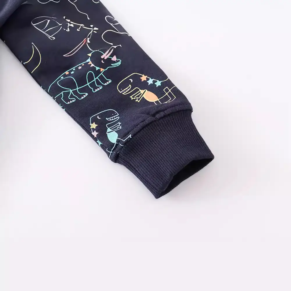 Kids Long Sleeve Cartoon Elephant Sweater Black - Image 4