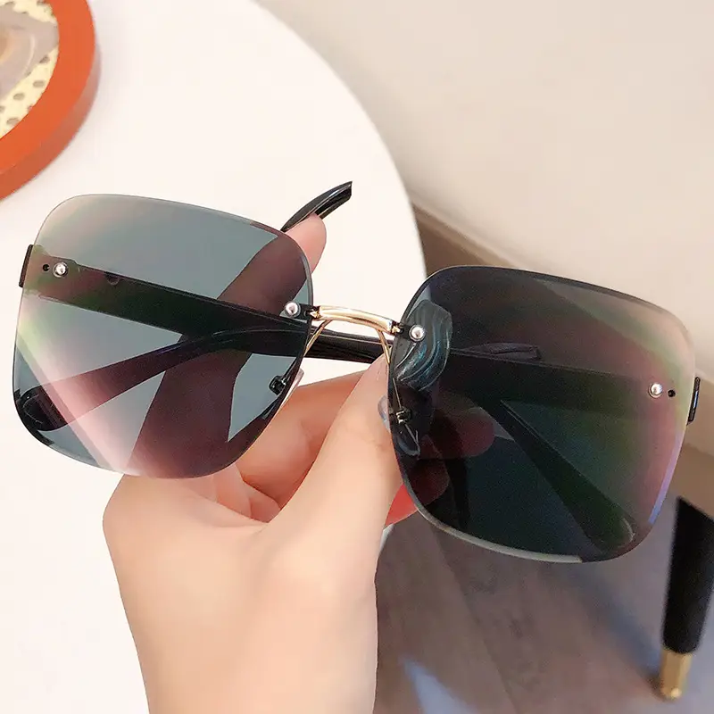 Women's Frameless Ocean Sunglasses UV Protection Large Frame - Image 9