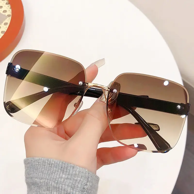 Women's Frameless Ocean Sunglasses UV Protection Large Frame - Image 10