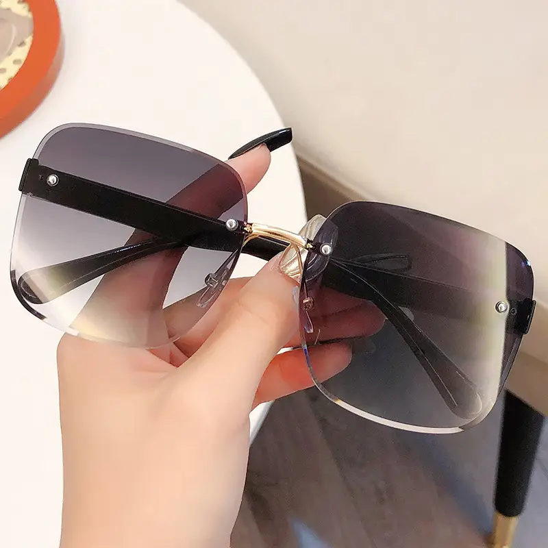 Women's Frameless Ocean Sunglasses UV Protection Large Frame - Image 5