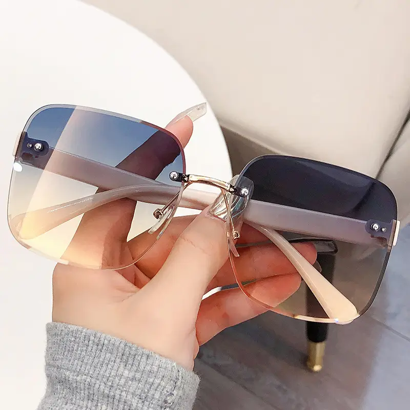 Women's Frameless Ocean Sunglasses UV Protection Large Frame - Image 6