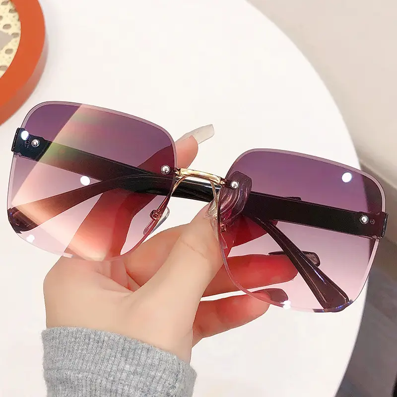 Women's Frameless Ocean Sunglasses UV Protection Large Frame - Image 7