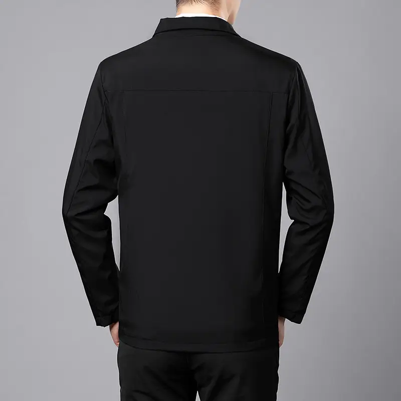 Men's Navy Blue Zipper Jacket Spring Autumn - Image 7
