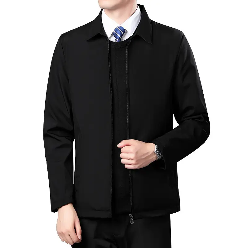 Men's Navy Blue Zipper Jacket Spring Autumn - Image 8