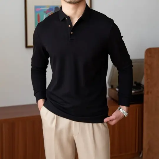 2025 Men Cross-Border 3D Printed Polo Shirt Blue Beige - Image 40