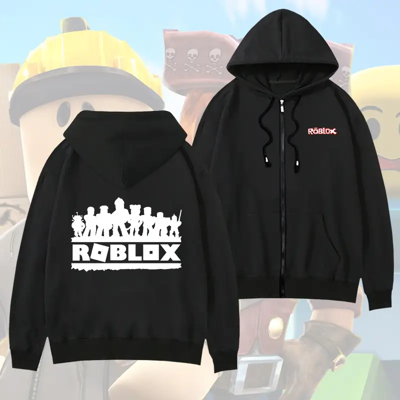 Roblox Virtual World Hoodie Men Women Black Zipper