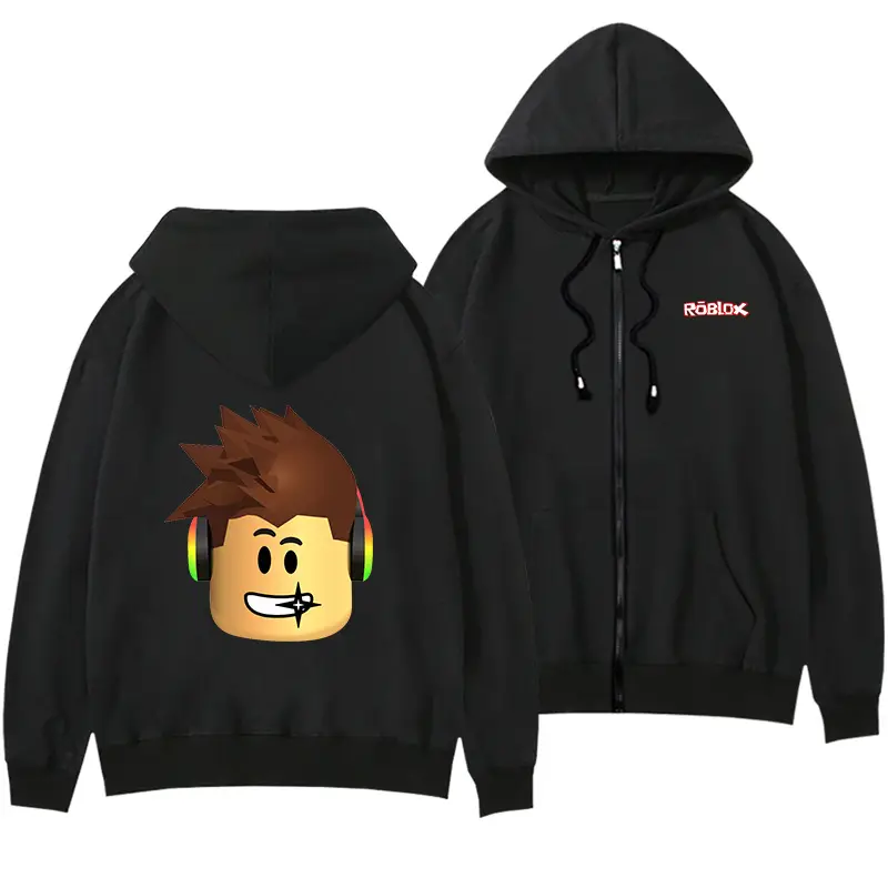 Roblox Virtual World Hoodie Men Women Black Zipper