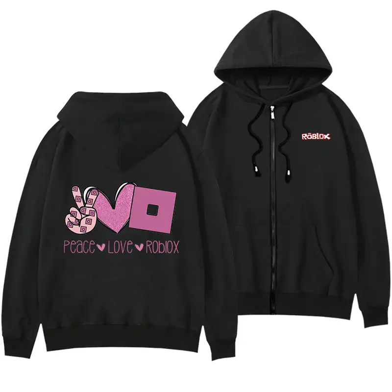 Roblox Virtual World Hoodie Men Women Black Zipper