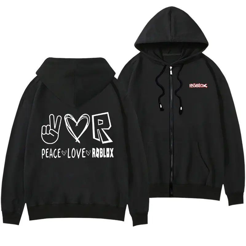 Roblox Virtual World Hoodie Men Women Black Zipper