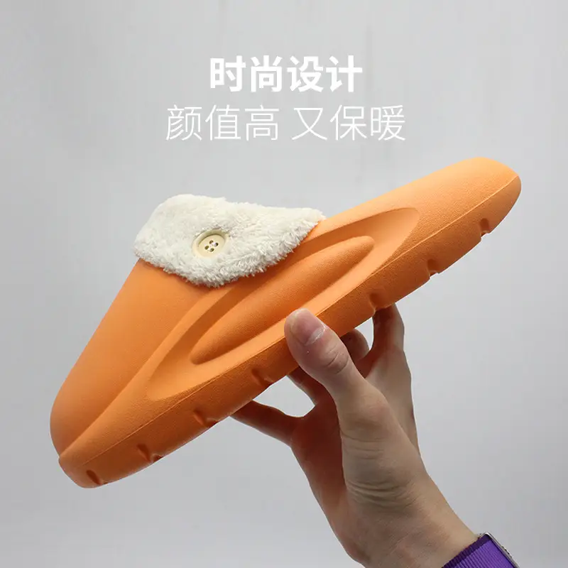 Cotton Slippers Women's Thick Sole Winter Household Feeling Indoor Warm Moon Waterproof Baotou Cotton Shoes Men's New Wholesale - Image 8