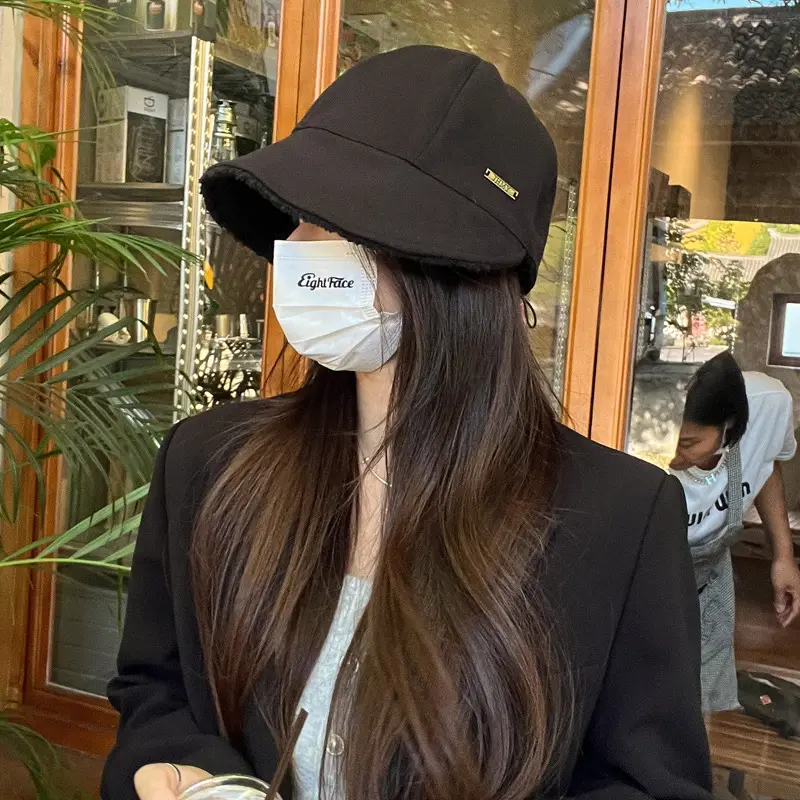 Women's Beige Wide Brim Cap for Autumn Winter - Image 4