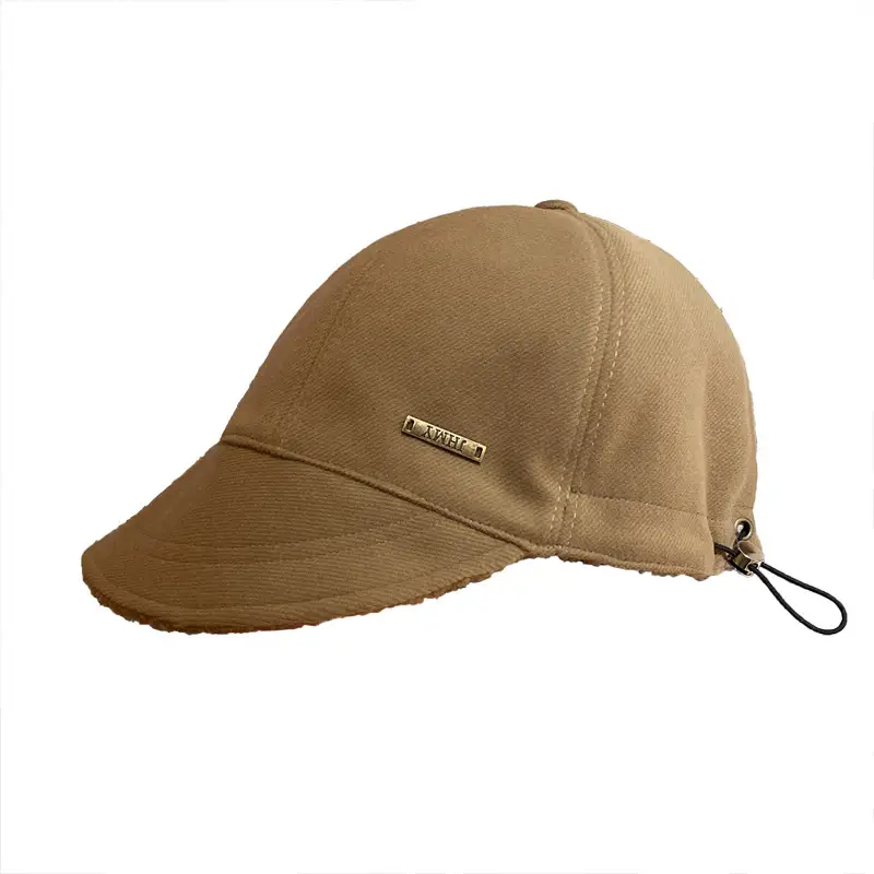 Women's Beige Wide Brim Cap for Autumn Winter - Image 6